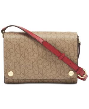 Calvin Klein Susan Saffiano Leather Signature Crossbody