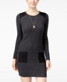 Bcx Juniors' Faux-suede-trim Sweater Dress