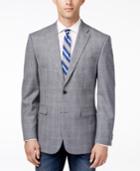 Vince Camuto Men's Slim-fit Gray And Blue Windowpane Sport Coat