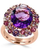 Effy Amethyst (7-3/8 Ct. T.w.), Pink Tourmaline (3/4 Ct. T.w.) And Diamond (1/5 Ct. T.w.) Ring In 14k Rose Gold