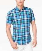 Tommy Hilfiger Men's Plaid Custom-fit Shirt, Created For Macy's