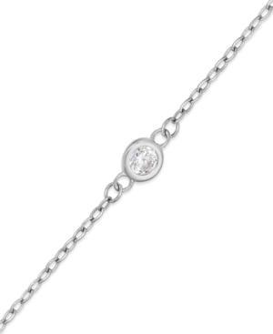 B. Brilliant Sterling Silver Anklet, Cubic Zirconia Solitaire Anklet (1/4 Ct. T.w.)
