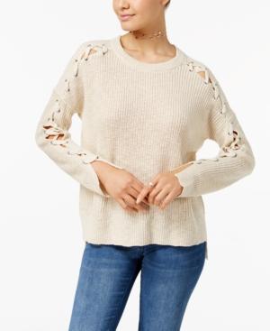 Freshman Juniors' Lace-up Sweater