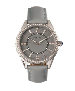 Bertha Quartz Clara Collection Grey Leather Watch 39mm