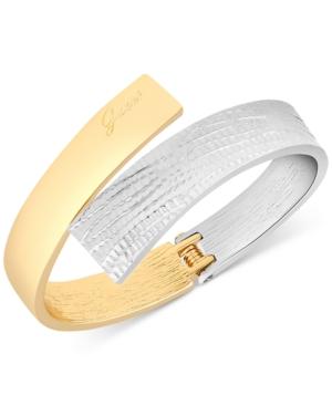 Guess Two-tone Hinged Bangle Bracelet