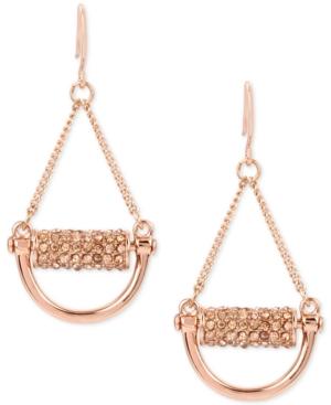 Kenneth Cole New York Rose Gold-tone Pave Chandelier Earrings