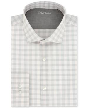 Calvin Klein Men's X Extra-slim Fit Stretch Performance Melon Check Dress Shirt