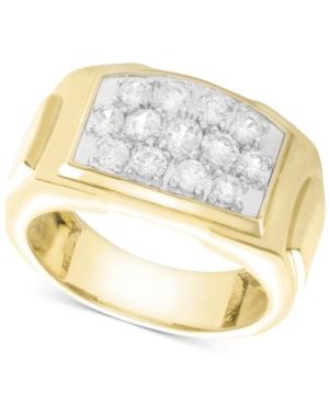 Men's Diamond Rectangle Cluster Ring (1 Ct. T.w.) In 10k Gold