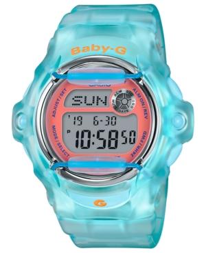 Baby-g Women's Digital Blue Jelly Strap Watch 42.6mm