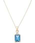 Blue Topaz (2 Ct. T.w.) & Diamond Accent 18 Pendant Necklace In 14k Gold