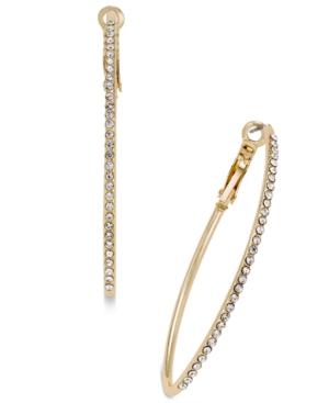 Thalia Sodi Gold-tone Crystal Pave Marquise Hoop Earrings, Only At Macy's