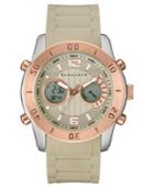 Sean John Men's Analog-digital Concord Beige Silicone Strap Watch 47mm