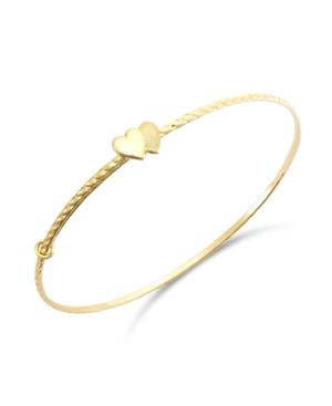 Children's Double Heart Twist Bracelet In 14k Gold