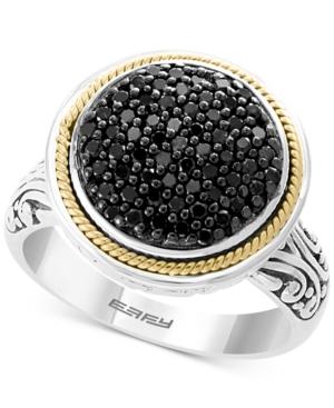 Effy Diamond Round Cluster Filigree Ring (3/8 Ct. T.w.) In Sterling Silver And 18k Gold