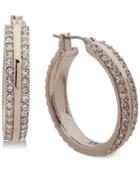 Dkny Gold-tone Pave Hoop Earrings