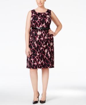 Kasper Plus Size Jacquard Printed Sheath Dress