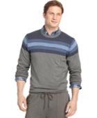Izod Big And Tall Varsity-stripe Sweater