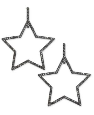 Inc International Concepts Hematite-tone Pave Star Drop Earrings, Created For Macy's