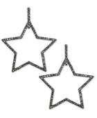 Inc International Concepts Hematite-tone Pave Star Drop Earrings, Created For Macy's