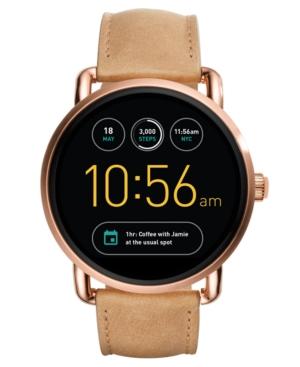 Fossil Q Gen 2 Wander Light Brown Leather Strap Touchscreen Smart Watch 45mm Ftw2102