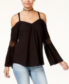 Roxy Juniors' Alyssa Cold-shoulder Crochet Top