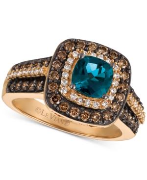 Le Vian Chocolatier London Blue Topaz (1 Ct. T.w.) And Diamond (3/4 Ct. T.w.) Ring In 14k Rose Gold