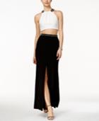 Xscape Two-piece Beaded Halter Gown