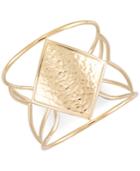 Sis By Simone I. Smith Hammered Openwork Cuff Bracelet In 14k Gold Over Sterling Silver