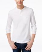 Alfani Black Men's Pique Long-sleeve Pocket Henley, Only At Macy's