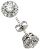 Marchesa Diamond Cluster Stud Earrings (1 Ct. T.w.) In 18k White Gold