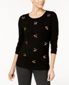 Charter Club Embellished Bees Sweater, Created For Macy's