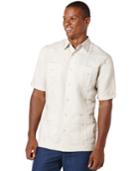 Cubavera Men's Big And Tall Embroidered Panel 4-pocket Guayabera Shirt