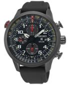 Seiko Men's Solar Chronograph Prospex Black Silicone Strap Watch 44mm Ssc371