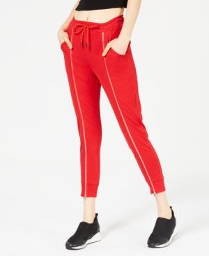 Waisted Zipper-trim Jogger Pants