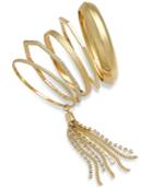 Thalia Sodi Gold-tone Pave Fringe Bangle Bracelet