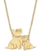 Kate Spade New York Gold-tone Pave Dog Pendant Necklace, 17 + 3 Extender