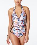 Kenneth Cole Flower Power Printed Cutout Swimsuit Women's Swimsuit