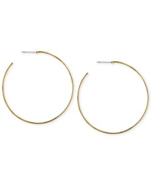 Robert Lee Morris Soho Gold-tone Large Hammered Wire Hoop Earrings