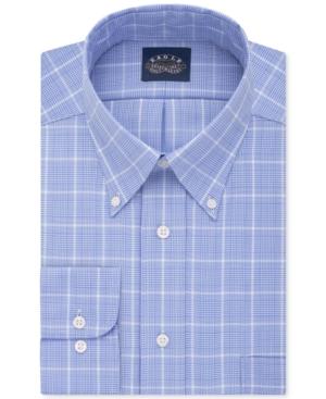 Eagle Men's Classic/regular Fit Non-iron Flex Collar Purple Check Dress Shirt