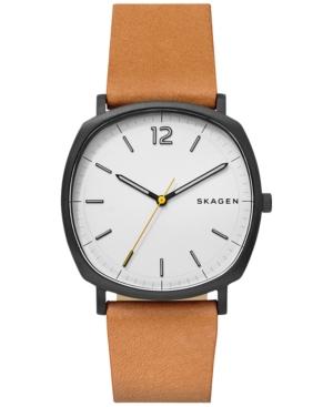 Skagen Men's Rungsted Tan Leather Strap Watch 40x40mm Skw6379