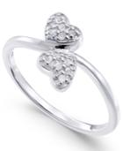 Diamond Double Heart Ring (1/10 Ct. T.w) In Sterling Silver