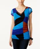 Inc International Concepts Colorblocked V-neck Top, Only At Macy's