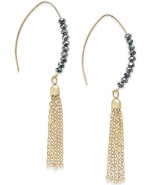 Inc International Concepts Gold-tone Beaded Hook Tassel Earrings, Only At Macy's