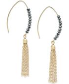Inc International Concepts Gold-tone Beaded Hook Tassel Earrings, Only At Macy's