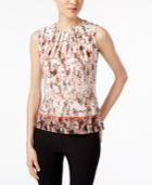 Calvin Klein Pleated Abstract-print Shell