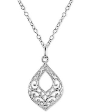 Giani Bernini Filigree 18 Pendant Necklace In Sterling Silver, Created For Macy's