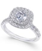 Diamond Double Halo Engagement Ring (1-1/2 Ct. T.w.) In 14k White Gold