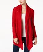 Style & Co Asymmetrical Pointelle Cardigan, Created For Macy's