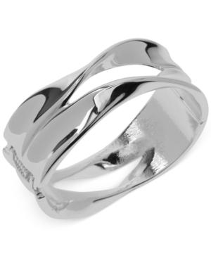 Robert Lee Morris Soho Silver-tone Sculptural Hinged Bangle Bracelet