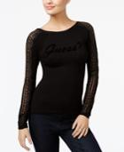 Guess Holly Lace-trim Graphic Sweater